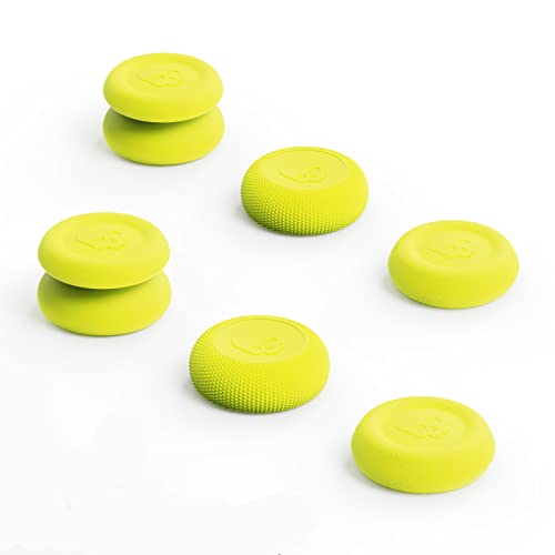Skull & Co. Skin, CQC and FPS Thumb Grips Joystick Cap Analog Stick Cover for Xbox [XSX/XB1] Controller- Neon Yellow, Set of 6 - color: Neon Yellow, size: Concave-6pcs