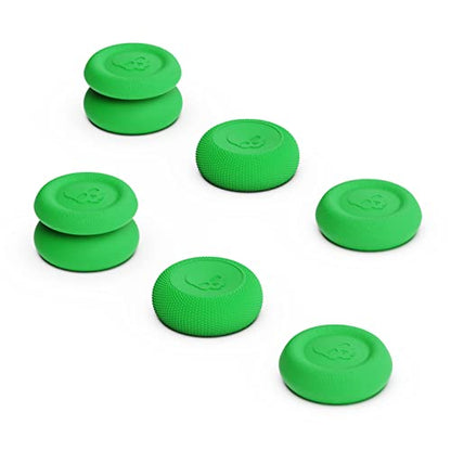Skull & Co. Skin, CQC and FPS Thumb Grip Set Joystick Cap Analog Stick Cap for Nintendo Switch Pro Controller & PS4 / Slim/Pro Controller- Neon Green, 3 Pairs(6pcs) - color: Neon Green, size: Concave-6pcs