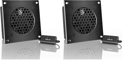 AC Infinity AIRPLATE S1, Quiet Cooling Fan System 4" with Speed Control, for Home Theater AV Cabinets (Pack of 2) - size: Single 80 (Pack of 2)