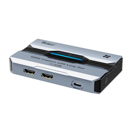 4K@60fps Capture Card, Yinker 2K@144fps 1080p@240fps Video Capture Card, HDR & VRR Capture and Loop-Out, No Latency for Live Streaming, Gaming, Camera, Switch, Xbox and PS5
