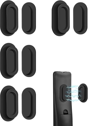 4 Pack Strong Magnetic Remote Control Holder, Self-Adhesive Silicone Remote Holder Wall Mount for TV, Fan, Air Conditioner Remote Control (Black) - color: Black