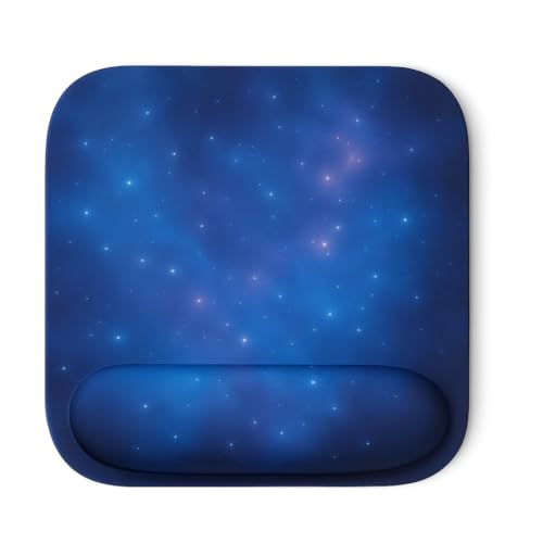 Ergonomic Memory Foam Mouse Pad with Wrist Support, Orange, Ultra-Smooth Surface, Anti-Slip Base (Galaxy, Medium) - color: Galaxy