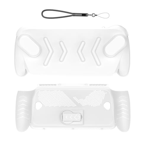 JYGamhanbil Protective Case Set for ASUS ROG Xbox Ally X Gaming Handheld Console(2025),ROG Xbox Ally Portable Case Cover with Detachable Front Shell,Kickstand Back Case and Strap,White - color: White