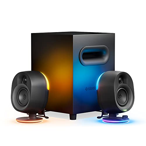 SteelSeries Arena 7 RGB Illuminated 2.1 Gaming Speakers with Powerful Bass, Subwoofer, and Bluetooth - For PC, PlayStation, Mobile - style: Arena 7