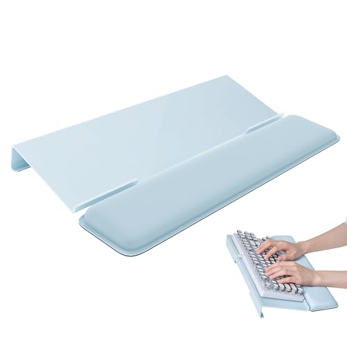 Laborio Computer Keyboard Wrist Rest, Keyboard Riser Stand for Desktop | Blue, Ergonomic Acrylic Keyboard Holder, Non-slip Wrist Pad, Pain Relief for Typing, Multiple Colors - color: Blue
