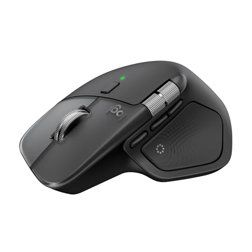Logitech MX Master 4 for Mac, Ergonomic Bluetooth Mouse with Advanced Performance Haptic Feedback, Ultra-Fast Scrolling, USB-C Charging, MacOS, iPadOS, Windows - Space Black - color: Space Black