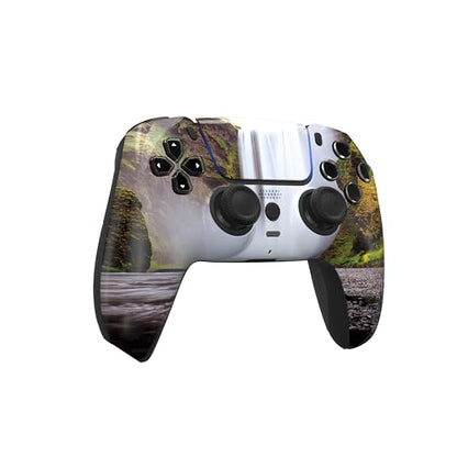 ProControllers LLC Custom Wireless Controller for PS5 - Hand Airbrushed & Multiple Designs Available (Waterfall) - color: Waterfall
