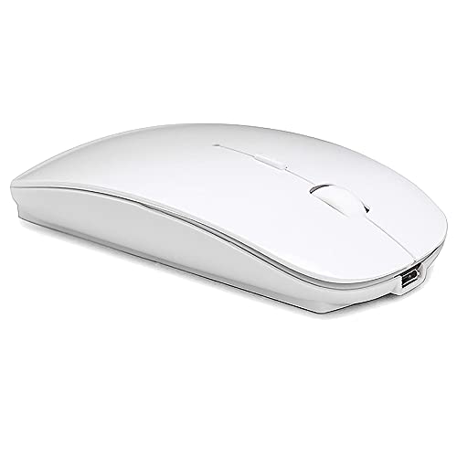 PEIBO Bluetooth Wireless Mouse for Laptop mac MacBook ipad MacBook air MacBook pro pc Desktop Computer Windows Chromebook Notebook (White) - color: WHITE