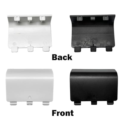 Battery Back Cover for Xbox Series S/X Controller, Battery Cover Door for Xbox Series S/X Controller, Battery Back Shell Repair Part Compatible with Xbox Series X/Series S Controller(2Black+2White) - color: Black&White