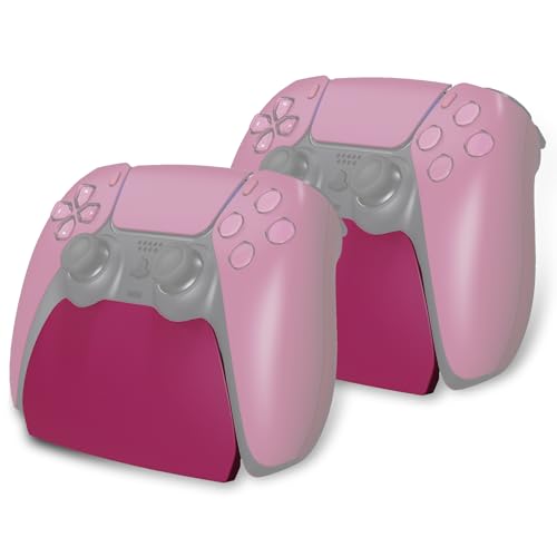 PlayVital 2 Pack Controller Display Stand for ps5, Gamepad Stand Desk Holder for ps5 Controller Accessories with Rubber Pads, Cosmic Red - color: Cosmic Red 2 set