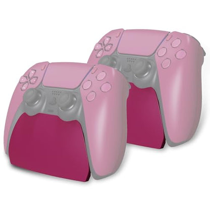 PlayVital 2 Pack Controller Display Stand for ps5, Gamepad Stand Desk Holder for ps5 Controller Accessories with Rubber Pads, Cosmic Red - color: Cosmic Red 2 set