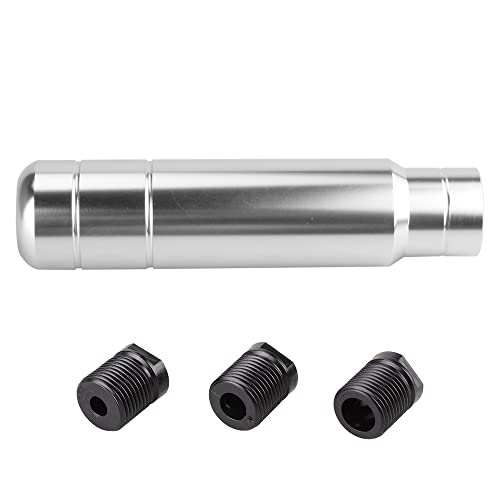 BARTOO Aluminum Weighted Manual Shift knobs, Long Stick Shift Knob Gear Shifter Knobs, Car Accessories Lever Cover Head Universal Shifter Knobs with 3 Threaded Adapters (Silver) - color: Silver