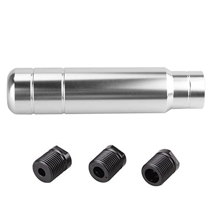 BARTOO Aluminum Weighted Manual Shift knobs, Long Stick Shift Knob Gear Shifter Knobs, Car Accessories Lever Cover Head Universal Shifter Knobs with 3 Threaded Adapters (Silver) - color: Silver