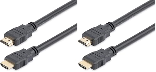 StarTech.com 0.3m 1ft Short High Speed HDMI Cable - Ultra HD 4k x 2k HDMI Cable - HDMI M/M - 30cm HDMI 1.4 Cable - Audio/Video Gold-Plated (HDMM30CM),Black (Pack of 2) - size: 0.3 meter (Pack of 2)