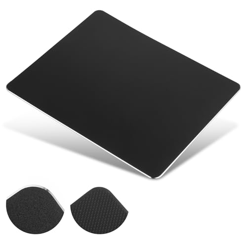 Hard Metal Mouse Pad for Desk, Aluminum Mouse Pad with Stable Rubber Base, Firm Mousepad Gaming Mousepad No Smell Waterproof Fast and Accurate Mouses Control for Travel and Home Office (Black)
