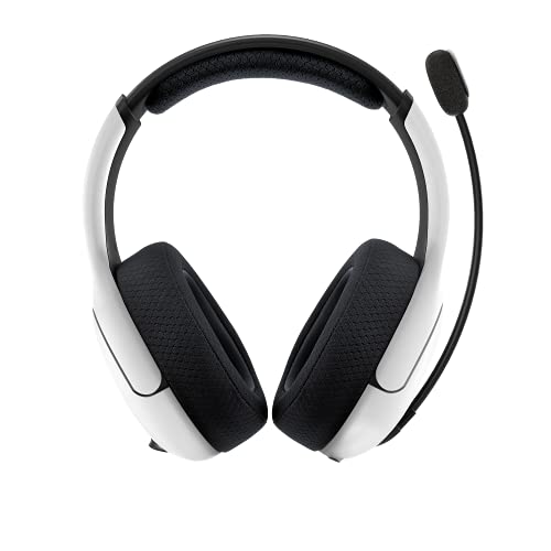 PDP LVL50 Wireless Stereo Gaming Headset, Officially Licensed by Sony PlayStation 5, PS5/PS4/PS3/PC, Lightweight Durable 40 Foot Connection, Noise-canceling Flip-to-Mute Mic, White - color: White, style: Wireless