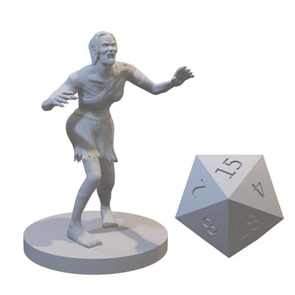 Set of 7 Zombie Undead Monster Miniatures for DND Pathfinder RPG Unpainted Resin 28mm-32mm