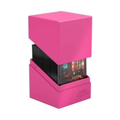 Ultimate Guard Boulder Solid 100+, Deck Case for 100 Double-Sleeved TCG Cards, Neon Pink, Secure & Durable Storage for Trading Card Games, No Transparency - color: Neon Pink