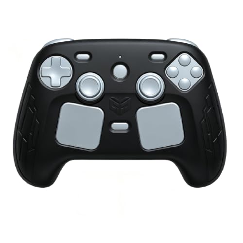 High-Elastic Silicone Protective Case for Steam Controller 2026 Anti-Slip Skin-Friendly Dustproof Anti-Scratch Shock-Absorbing Impact-Resistant Washable Full Cover Shell with 2 Joystick Caps (Black) - color: Black
