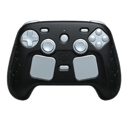 High-Elastic Silicone Protective Case for Steam Controller 2026 Anti-Slip Skin-Friendly Dustproof Anti-Scratch Shock-Absorbing Impact-Resistant Washable Full Cover Shell with 2 Joystick Caps (Black) - color: Black