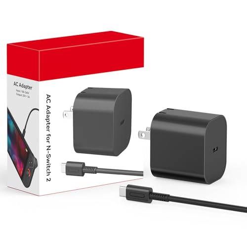 Charger for Nintendo Switch 2-20V 3A 60W AC Adapter Fast Charging with 10FT USB C Cable - Compatible with Switch/OLED/Lite/Steam Deck, Support 4K TV Mode, Foldable Plug - size: 10FT