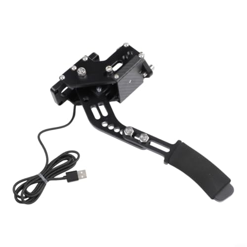 Aluminum Alloy USB Handbrake For Racing Sims, Hall Effect Sensor Adjustable Resistance Hand Brake Compatible With For Logitech G27 G29 G920 On PC For Windows(Black)