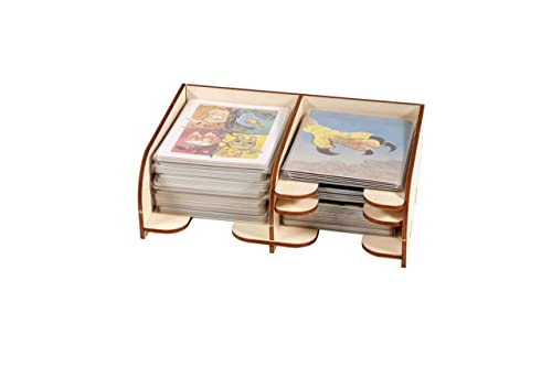 The Broken Token Game Organizer Compatible with Root - Wooden Game Organizing Box with Multiple Trays