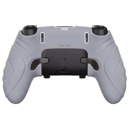 PlayVital Guardian Edition Anti-Slip Ergonomic Silicone Cover Case for ps5 Edge Controller, Soft Rubber Protector Skin for ps5 Edge Wireless Controller with Thumb Grip Caps - Metallic Gray - color: Metallic Gray