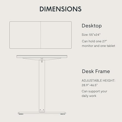 FLEXISPOT Standing Desk Electric Height Adjustable Desk with 55 x 24 Inches Splice Board, Ergonomic Memory Controller, Black Top + Black Frame - color: Black, size: 55"x24"