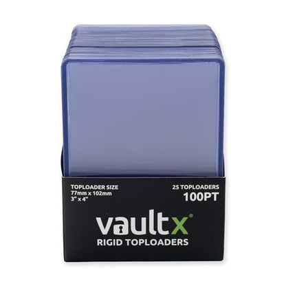 Vault X Toploaders 100pt (25 Pack), 3" x 4" Seamless Clear Rigid Card Holders for Trading Cards TCG - size: 25 Pack, style: 100pt