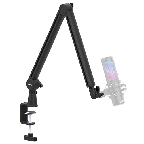 Mic Arm, Premium Microphone Boom Arm with Cable Management, 360°Rotatable Boom Arm, Mic Boom Arm for Streaming, Gaming, Podcasts, Home Office, Recording - color: Black