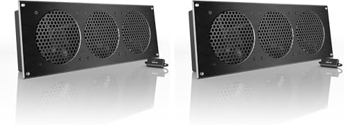 AC Infinity AIRPLATE S9, Quiet Cooling Fan System 18" with Speed Control, for Home Theater AV Cabinet Cooling (Pack of 2) - size: 18-Inch (Pack of 2)