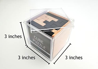Brain Teaser Puzzles for Adults - Mind Brain Puzzles - Cube Wood Puzzle