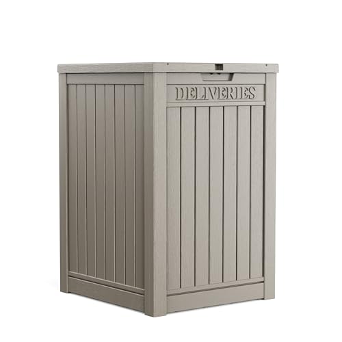 PatioZen Package Delivery Box 55 Gallon with Lockable Secure,Outdoor Package Drop Container Waterproof for Porch Patio and Curbside(Grey) - color: Grey, size: 55 Gallon