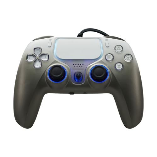 DOYO Wired Controller for PlayStation 5, PS5, PC, PS4, USB Gamepad Joystick for Windows 7/8/10, Laptop, Steam - Dual Vibration, Turbo, Hall Effect Trigger, 6 Axis Gyro Sensor, 3.5mm Audio Jack - color: Gray-Wried