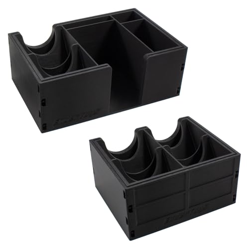 EnderToys TCG Rip Sort and Ship Station Sort Tray and Card Protector Caddy - Modular Collectible Trading Card Organization, Storage and Prep System - color: Sort Tray and Card Protector Caddy - Black