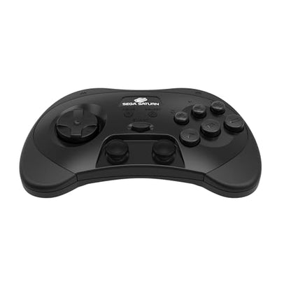 Retro-Bit SEGA Saturn® PRO - 2.4GHz Wireless Pro Controller for Sega Saturn, Sega Genesis Mini, Switch, PC, Mac - Includes 2 Receivers - Black - color: Black