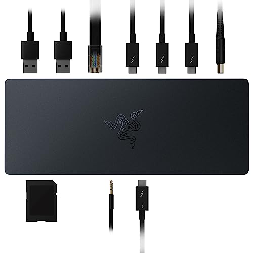 Razer Thunderbolt 4 Dock, 10 Ports, USB-A, USB-C, 2.5 GbE, Black | Dual 4K or Single 8K Video Output, Mac, and PC Compatible, Thunderbolt 3 & 4 Certified, Chroma - size: (Pack of 1)