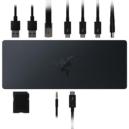 Razer Thunderbolt 4 Dock, 10 Ports, USB-A, USB-C, 2.5 GbE, Black | Dual 4K or Single 8K Video Output, Mac, and PC Compatible, Thunderbolt 3 & 4 Certified, Chroma - size: (Pack of 1)