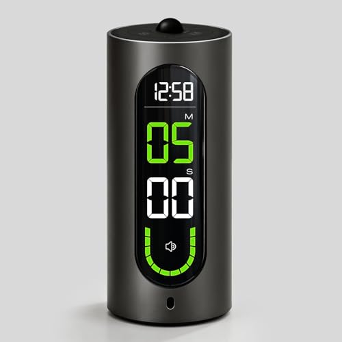 MASHI Portable Visual Digital Timer with Silent Mode and Vibration Alarm | Offers 100% silent operation,discreet vibration mode,and 3 volume levels up to 90dB for quiet offices,libraries,or kitchens.