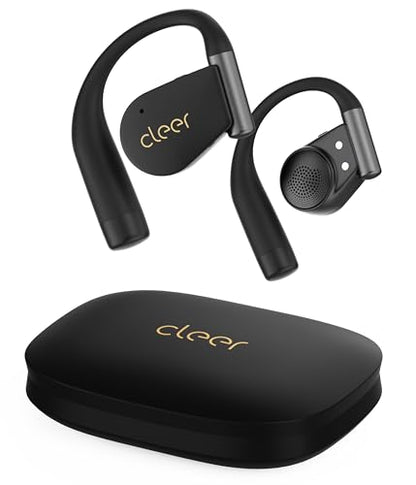 Cleer ARC 4 Plus Open Ear Earbuds,True Wireless Bluetooth Earphones with Dolby Audio and Head Tracking, Earhook Earbuds with 34H Playtime, IPX7 Waterproof Sports Headphones for Workout, EQ, Black - color: Black