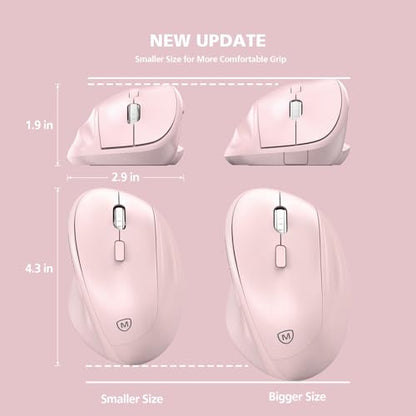MICROPACK Digitally Yours Ergonomic Wireless Mouse with USB Receiver for PC, Laptop and Desktop, Pink - color: Pink, size: USB Wireless