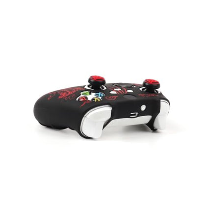 Tiger Controller Skin Compatible with Xbox Series X Wireless Controller, RALAN Protector Case， Customised Thumb Grips Cap - color: Tiger Black Red