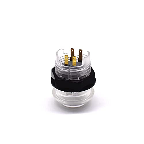 Arcity 8 Pcs 28mm Arcade Push Buttons Flash LED Illuminated Shining Light White Buttons Buttons 5V with Built-in Microswtich for Arcade Machine Video Game Console DIY Kit