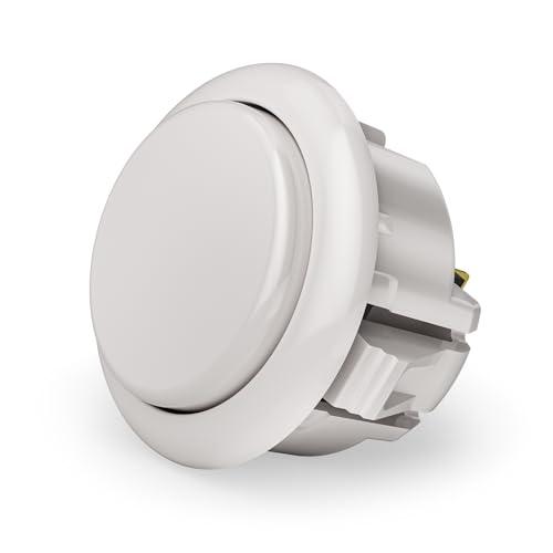 QANBA D-lite Arcade Button Original Buttons Snap-in Joystick Arcade Buttons for DIY Arcade Machines 30mm Push Button Switch(Boxed (30mm White（DL02) 24 Pcs) - size: 30mm White（DL02) 24 Pcs