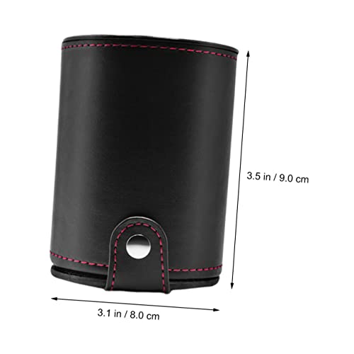 1Set Leather Dice Cup Professional Dice Container with Double Layer Lids Storage Compartment Includes Shaking Cup Dice for Family Games