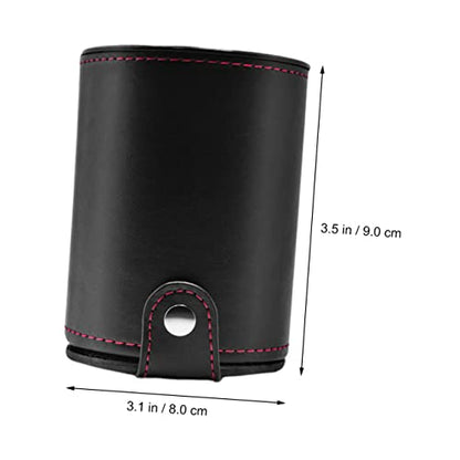 1Set Leather Dice Cup Professional Dice Container with Double Layer Lids Storage Compartment Includes Shaking Cup Dice for Family Games