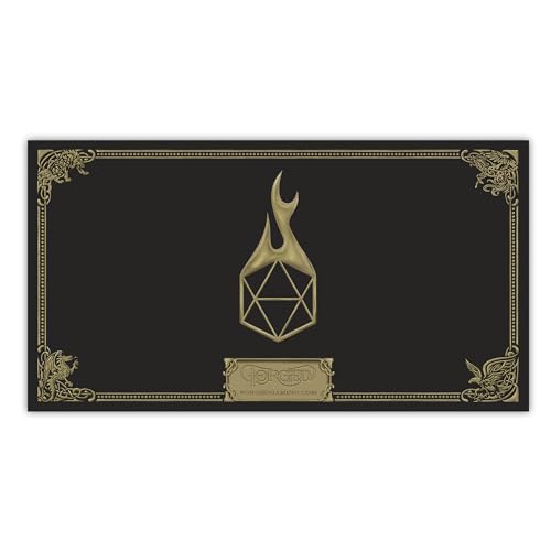 Forged Dice Co. Dice Tray 14" - Reversible Dice Rolling Mat - Compatible with Board Games and Tabletop RPGs Like Dungeons and Dragons Pathfinder Roleplaying Games - Realm of Mist - color: Black Tray W/ Realm of Mist Mat