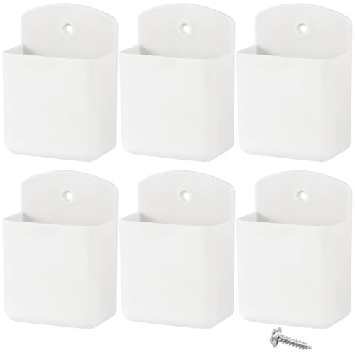 KAKAMINA Remote Control Holder Wall Mount, 6PCS Adhesive TV Remote Holder | Includes Screws and Adhesive Backing for Easy Installation. Holds TV Remotes, Pens, Keys and Other Small Items