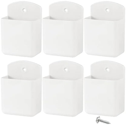 KAKAMINA Remote Control Holder Wall Mount, 6PCS Adhesive TV Remote Holder | Includes Screws and Adhesive Backing for Easy Installation. Holds TV Remotes, Pens, Keys and Other Small Items